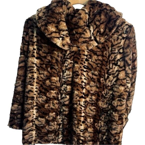 Katie Todd | Leopard Print Faux Fur Oversized Coat Size S | NWT - Picture 10 of 11